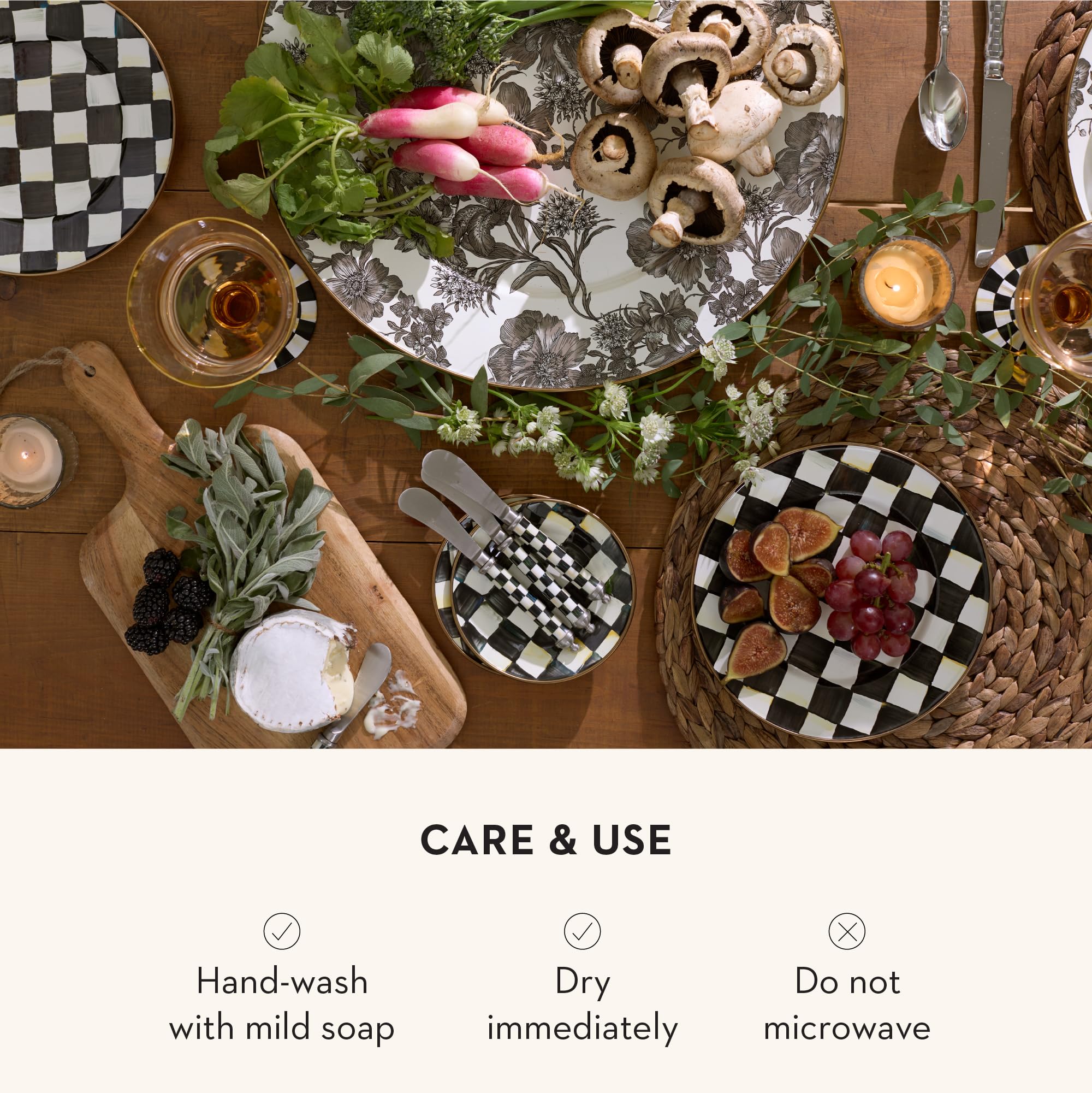 Amazon.com: MACKENZIE-CHILDS Set of 4 Enamel Appetizer Plates